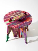 Body Table (S), oriental powder pigment on wood, H47 x W55 x D55 cm, 2019